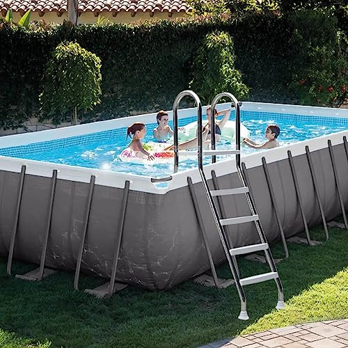 IYUESQ 52 Pool Ladder | for Above Ground Swimming Pools Stage Backyard Pool Home And Porch | 4 Steps 304 Stainless Steel | Safety Stairs Capacity Up To 500 Lbs