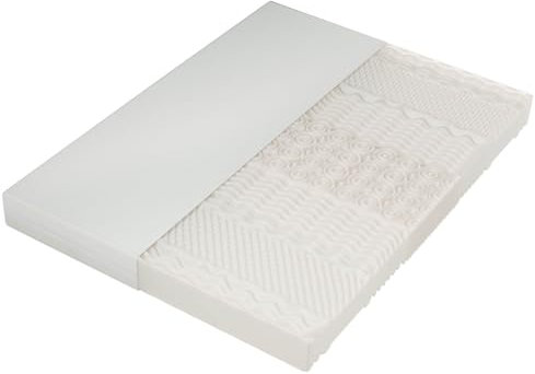 Kaltschaummatratze H3/H2 20cm 7-Zonen Komfortschaum, Waschbarer Klimafaser-Bezug mit Reißverschluss, Ergonomische Matratze für Seitenschläfer, Rutschfeste Unterseite, 60°C waschbar, (90x200cm)