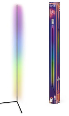 Osram Matter over Wifi Floor Corner LED Stehleuchte 2000mm, 20W, RGBW, 2700-6500K, WiFi, Fernbedienung, Schwarz, Ambientlicht