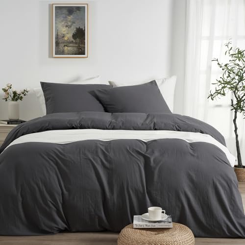 Duvetnova Bettwäsche 140x200 2 teilig Grau Superweiche Vorgewaschene Mikrofaser Baumwollähnlich ÖKO-TEX 1 Bettbezug 140x200+1 Kissenbezug 80x80 -alle mit Reißverschluss Bettwäsche Bügelfreie