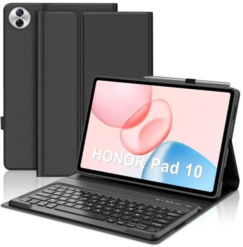 JADEMALL Coque Clavier pour Honor Pad 10 12.1 2025, AZERTY Français Clavier Bluetooth Détachable Magnétique pour Tablette Honor Pad 10 12.1 Pouces 2025, Noir