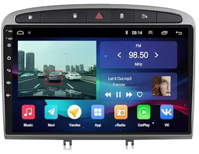 Autoradio Autoradio Lettore Radio per Peugeot RCZ 308 SW 2007-2015 Android 15 9 Pollici Touchscreen Generico Schermo Am Fm Commandes Au Volant Per, 8core8+256G