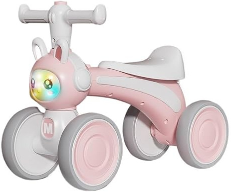 Twister Auto Balance Bike Indoor Outdoor Nicht-Pedal Baby Walker Spielzeug Silent Wheels Kinder Erste Fahrrad Niedlichen Kaninchen Rutschauto(Rose)
