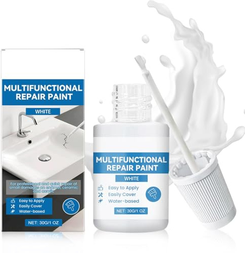 Uoxmiy White Enamel Touch Up Paint Quick Drying White Enamel Paint for Repairing Scratches Marks and Stains for Wall Furniture Appliance Tile Cabinet Bath Interior and Exterior