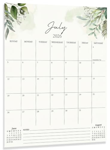 Magnetic Calendar for Fridge, 2026–2027 Easy Tear Refrigerator Calendar from July 2026 to December 2027 for Home & Office Planning, 33x25.5 cm, Green