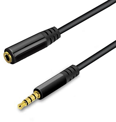 KUYIA Cavo audio ausiliario per auto, 3 mt cavo AUX da 3,5 mm, maschio a femmina, contatti placcati in oro, per cuffie, con rivestimento in metallo