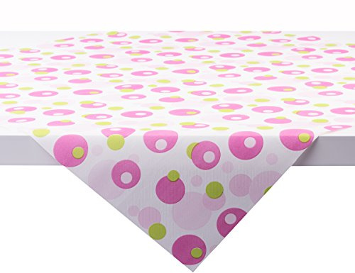 Sovie Home Tischdecke Bubbles in PINK-GRÜN aus Linclass Airlaid, 80x80cm, 1 Stück, Retrodesign Bunte Kreise, Einweg-Mitteldecke - Ideal für Geburtstage & Events