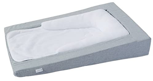 CANDIDE - Matelas À Langer Douillet Évolutif - Réducteur 0-6 mois - 6-36 mois Sans Réducteur - Antidérapant - Déperlant - Anti-Tâche - Fabriqué En France - 70x50x10cm (Gris Chiné)