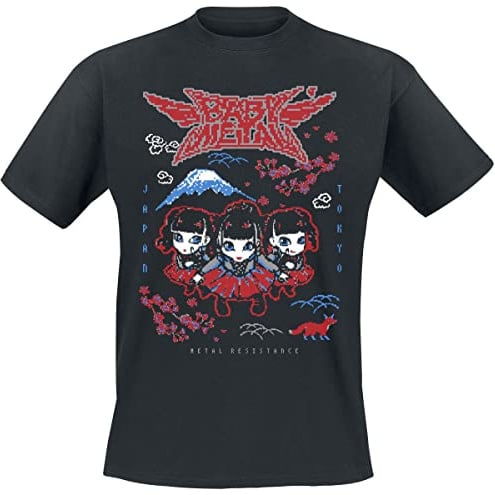 Babymetal T Shirt Distressed Band Logo Official Mens Black