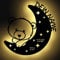 Nachtlicht Teddy auf dem Mond für Kinder aus Holz | personalisierbare Geschenk-Idee zur Geburt oder Taufe | Schlummerlicht in verschiedenen Farben und LED/RGB-Optionen