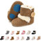 EDOTON Stivaletti Invernali con Bottoni Design per Bambini Fondo Morbido Antiscivolo Stivali da Neve Bambino Cotone Piatto Pelliccia Scarpe Calde (6-12 Mesi, Marrone)