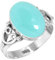 Jeweloporium 925 Silber Ringe für Frauen Aqua Chalcedon mit Stein Mode Silber Ringe Größe 58(18.5) Halloween Geschenk Boho Schmuck
