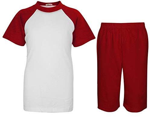 A2Z 4 Kids Raglan Pyjama Set T Shirt Shorts Nightwear Loungewear Youth
