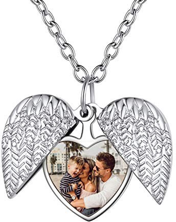Custom4U Collier Photo Personnalisable Pendentif avec Photo Personnalisé Bijoux pour Femme Fille