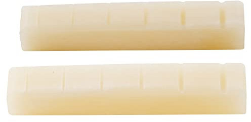 Musiclily Pro 42,95mm Gekerbt E-Gitarre und Akustikgitarre Ungebleicht Knochensattel Bone Nut für 6-saitiges Ibanez und PRS (2 Stück)