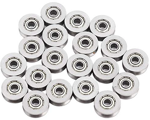 V Nutscheibe Kugellager, V-Rillen-Lager 20-teiliges V623ZZ-Lager V-Nut-Kugellager-Riemenscheibe aus Kohlenstoffstahl für Schienen-Linearbewegungssystem 3x12x4mm