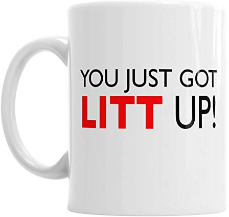You Just Got Litt Up Tasse, Farbige Tasse, Bone China Tasse, Reisebecher, Emaille-Tasse, Stifttopf, Keramik-Spardose oder Wasserflasche mit Strohhalm, 325 ml, doppelseitige Teetasse