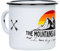 MUGSY Tazza smaltata, motivo: montagna, 330 ml, infrangibile, colore: bianco