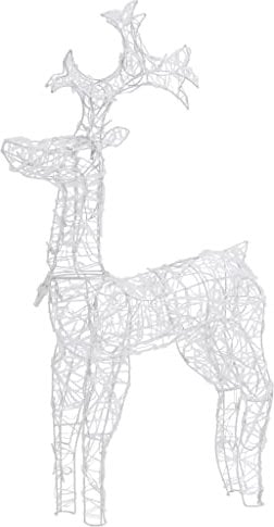 vidaXL Rentier Weihnachtsdekoration 90 LEDs Beleuchtet Weihnachtsbeleuchtung Weihnachtsdeko Deko Figur Innen Außen 60x16x100cm Acryl
