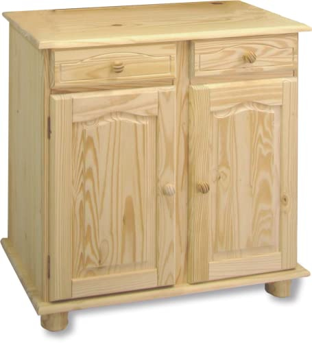 Dogar Altea aparador de aparador de 2 Puertas y Dos cajones 86x88x42 cm AltoxAnchoXfondo, Acabado sin barnizar Mueble Fabricado en Pino Madera de Macizo