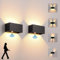 LED Wandleuchte Innen/Aussen mit Bewegungsmelder,24W Wandlampe,IP 65 Wasserdichte Außenwandleuchte 3000K Warmweiß Wandbeleuchtung,Aussenleuchte mit Up Down Einstellbar Abstrahlwinkel,schwarz 2 Stücke