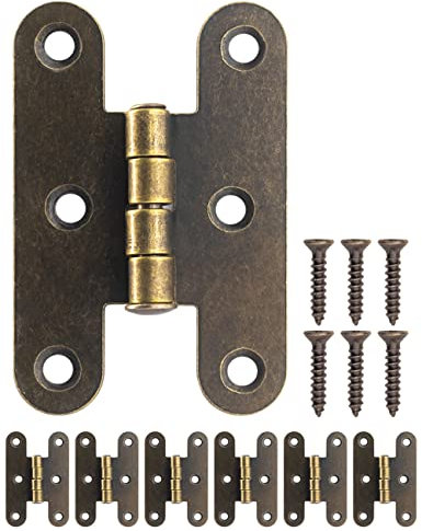 FUXXER 6x Klassische Scharniere, Metall-Scharniere, Antik Vintage Bronze, 55 x 37 mm