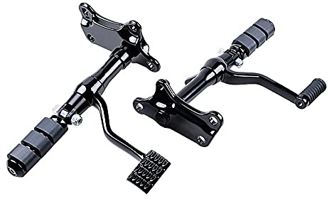 Astra Depot Pedane poggiapiedi per comandi anteriori, colore nero, compatibili con Harley Davidson Sportster 883 1200 XLH XL '91-03