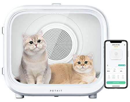 PETKIT Pet Hair Dryer for Cats and Dogs, AIRSALON MAX Automatic Cat Hair Grooming Dry Box, Ultra Quiet, Smart Temperature Control via App & Touch Panel, 360 Drying Cozy for Pets, 60L Large Capacity