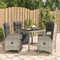 Yolola Sitzgruppe Garten Essgruppe 4 Personen Rattan Gartenmöbel Set mit 4 Gartenstuhl Verstellbar Gartenmöbel Essgruppe Gartengarnitur Rattanmöbel Esstisch Sitzgarnitur Gartentisch Grau#2