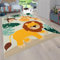 Paco Home Teppich Kinderzimmer Kinderteppich Junge Mädchen Spielteppich Zootiere Straßenteppich rutschfest Beige Blau Grün, Grösse:80x150 cm