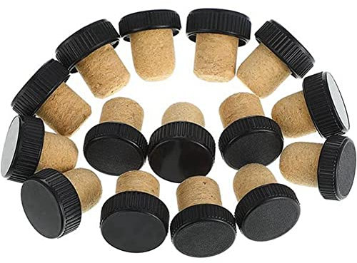 Anlayliay Tapones de corcho para degustación, tapones de corcho en forma de T, tapones de vino con parte superior de plástico, tapón de botella de vino de madera, tapones para de vino
