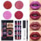 Kawaii Kisses Glitter Lip Kit, 4 Colors Lip Gloss Set, Lip Stain Long Lasting, Glitter Eyeshadow, Lip Gloss Making Kit, Waterproof Smudge Proof (1 set red series)
