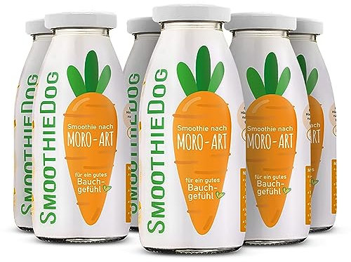 SmoothieDog Hundesmoothie 6er Morosuppe - Hundesmoothie bei Durchfall – Hundeleckerli als Flüssignahrung – Natürliche Schonkost für Hunde, je 250ml