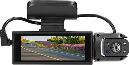 Mulcort Mehrsprachiger Auto-Videorecorder mit Zwei Objektiven, Auto-Dash-Cam, Autokamera, Nachtsicht, Bewegungserkennung, DVR, 170-Grad-Weitwinkel-Auto-Camcorder