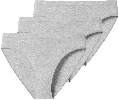Schiesser - Pure Rib - Rio Slip - 3er Pack (36 Grau Melange)