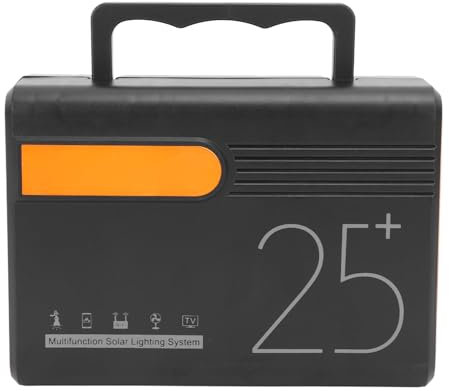 Centrale Elettrica Portatile, Protezione Multipla Tre Metodi di Ricarica Generatore Solare con Batteria da 25200 MAh con Lampadine LED da 5 W per Campeggio All'aperto, Viaggi
