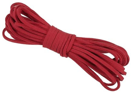 PATIKIL 5.5 Yards x 3mm Faux Suede Leather Cord, Leather Lace String for Bracelet Necklace Beading Making DIY Crafts, Red