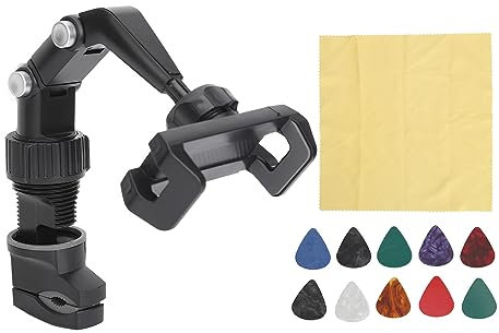 Guitar Phone Holder, Flexible Adjust Headstock Cell Phone Bracket Clamp Teaching Video Recording Mount Clip for Guitar/Electric Guitar/Bass/Ukulele