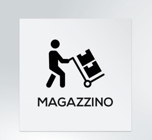 GLOBAL CARTELLO SEGNALETICO QUADRATO - Magazzino - segnale Adesivo Extra Resistente, Pannello in Forex, Pannello In Alluminio (Pannello in Alluminio, 30 cm Lato)