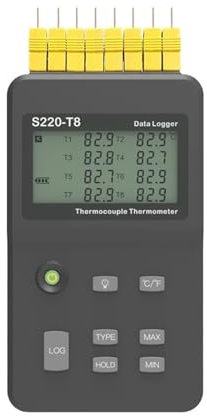 S220-T8 K Typ 8 Kanäle Thermoelement Thermometer Temperatur Instrument Rekorder for Datenprotokollierung Temperatur for Mehrzweckaufzeichnung in Fabriken, Labors usw.