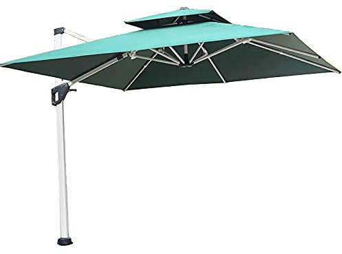 asdchZen Ampelschirm Für Den Außenbereich, Terrassenschirm, Tischschirm Für Den Außenbereich Mit 8 Stabilen Streben, Marktschirme Für Garten, Terrasse, Hinterhof Und Pool, Grün, 3 X 3 M