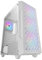 Mars Gaming MC-GEO, Boîtier Gaming ATX, 4X Ventilateurs FRGB Rainbow 12cm, Panneau Avant Mesh Géométrique, Fenêtre Verre Trempé, Semi-Tour PC Double Chambre, Support Refroidissement Liquide, Blanc