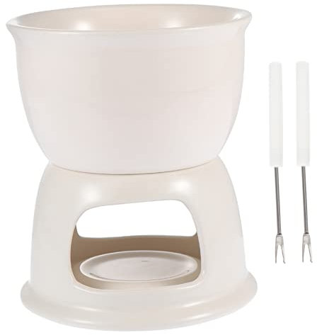 CRILSTYLEO 1 Set Chocolate Melting Oven Chocolate Fondue Fountain Retro Heater Chocolate Melt Pan Chocolate Melting Tools Chocolate Fondue Dippers Chocolate Melting Pan Hot Pot Ceramics White