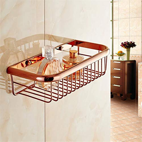 Rose Or Cuivre Salle De Bains Douche Étagère avec Carré Angle Design et Boulon Fonction D'insertion