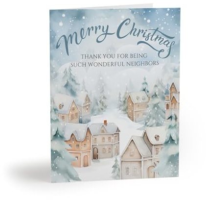 Prezzeluna Weihnachtskarte für Nachbarn – Frohe Feiertage Karte für Nachbarn – Nachbarn Geschenke