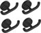 4 Pcs Bathroom Towel Hook,Screw in Metal Coat Hook Matte Black SUS 304 Stainless Steel Heavy Duty Door Hanger Towel Robe Clothes Closet Sponges Hook for Bathroom Hotel (Black)