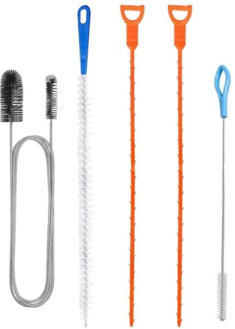 MSLSOZ 5 Piece Drain Unclogger and Cleaning Tool Set, Sink Unclogger, Drain Unclogger Set, Drain Unblocker Tool, Plug Unclogger Drain Unclogger, Reusable Drain Hair Unblocker.