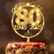 Tortendeko 80 Geburtstag Frau Mann, Seutgjie 80. Geburtstag Cake Topper Holz mit LED Lichterkette 1945 bis 2025 Kuchen Deko