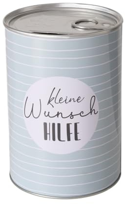 Boltze Home Spardose Sparschwein mit Schriftzug - Kleine Wunschhilfe - Metall Sparbüchse Geldgeschenk Geschenkidee Geldspardose Metallspardose 8,5 x 12,5 cm