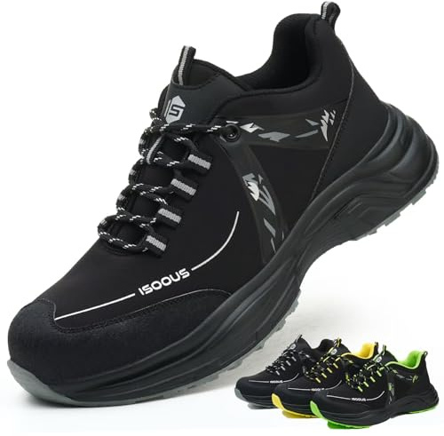 Zapatos de Seguridad para Hombre Mujer Zapatillas de Seguridad Ligero | Calzado Trabajo con Punteras de Acero Antideslizante Zapatillas Trabajo Comodo Zapatos de Trabajo